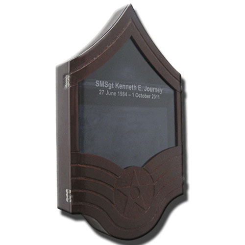 US Air Force E8 Retirement / Shadow Box Natural Dark